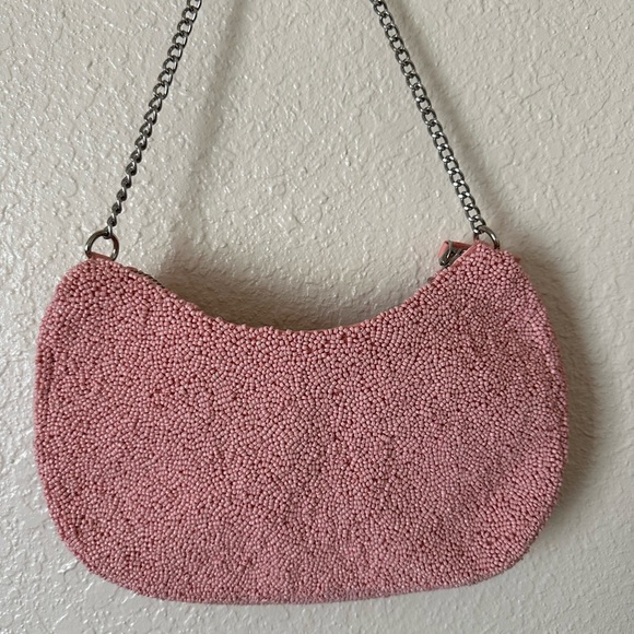 Pink Floral Embellished Beaded Bag - Picture 2 of 5